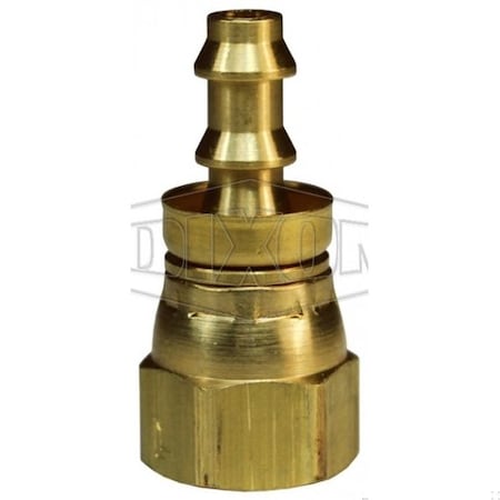 Dixon Hose Barb Fitting with Brass Cap, 37Deg Female JIC Swivel x Push-On Hose Barb End Style, Brass 2881217CBC